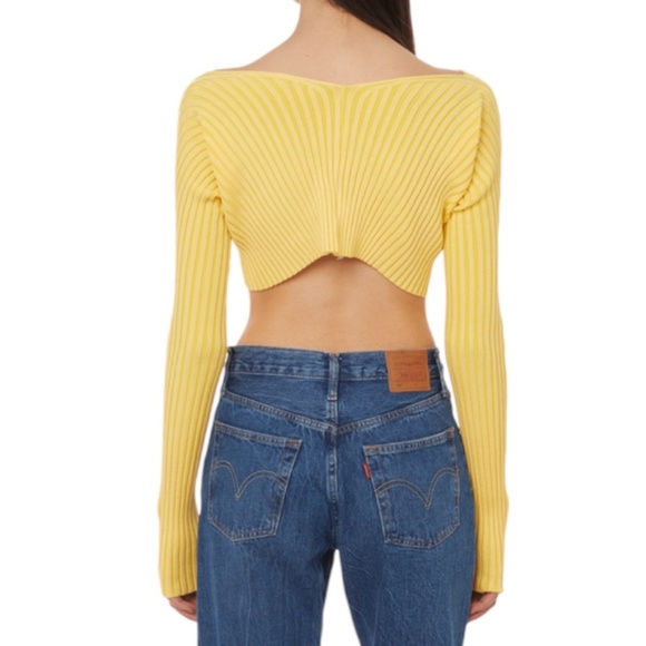 JACQUEMUS Yellow Le Raphia 'La Maille Pralu’ Cardigan - Picture 5 of 13